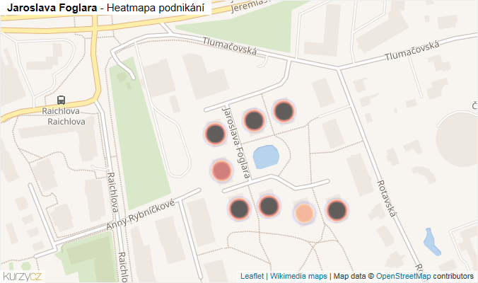Mapa Jaroslava Foglara - Firmy v ulici.
