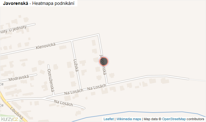Mapa Javorenská - Firmy v ulici.