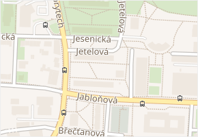 Jetelová v obci Praha - mapa ulice