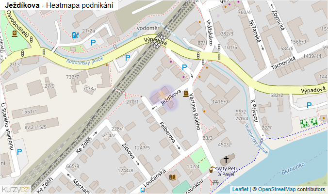Mapa Ježdíkova - Firmy v ulici.