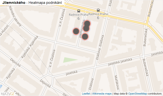 Mapa Jilemnického - Firmy v ulici.
