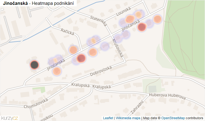 Mapa Jinočanská - Firmy v ulici.
