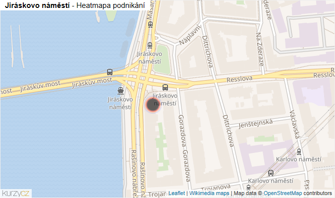 Mapa Jiráskovo náměstí - Firmy v ulici.