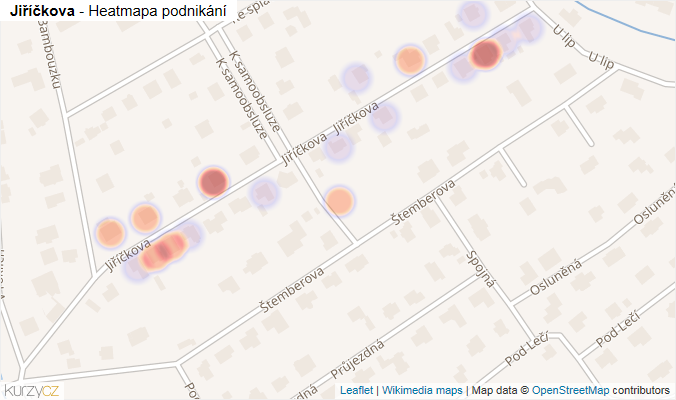 Mapa Jiříčkova - Firmy v ulici.