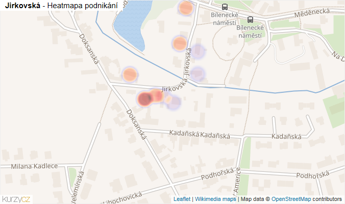 Mapa Jirkovská - Firmy v ulici.