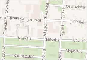 Jizerská v obci Praha - mapa ulice
