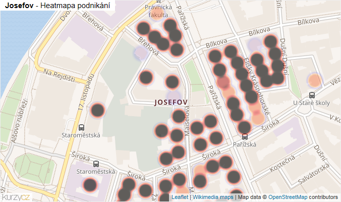 Mapa Josefov - Firmy v části obce.