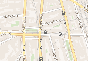 Jugoslávská v obci Praha - mapa ulice