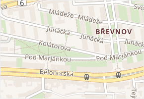 Junácká v obci Praha - mapa ulice