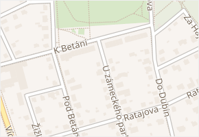 K Betáni v obci Praha - mapa ulice