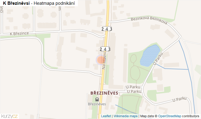 Mapa K Březiněvsi - Firmy v ulici.