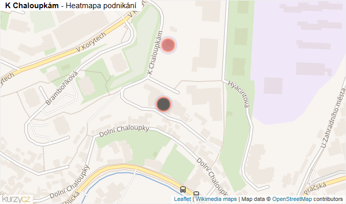 Mapa K Chaloupkám - Firmy v ulici.