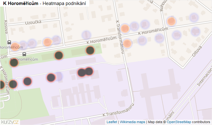 Mapa K Horoměřicům - Firmy v ulici.