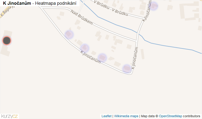 Mapa K Jinočanům - Firmy v ulici.