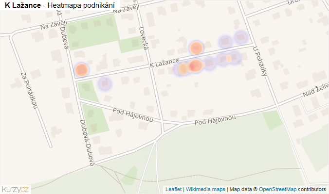 Mapa K Lažance - Firmy v ulici.