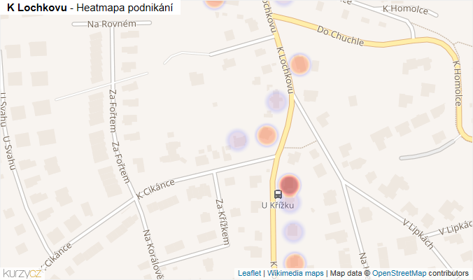 Mapa K Lochkovu - Firmy v ulici.
