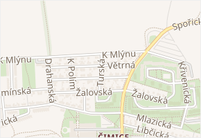 K mlýnu v obci Praha - mapa ulice