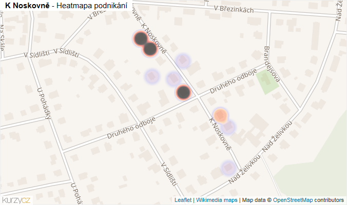 Mapa K Noskovně - Firmy v ulici.