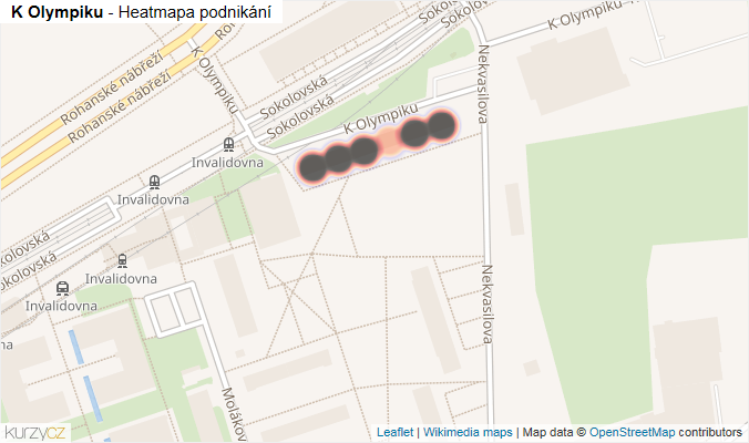 Mapa K Olympiku - Firmy v ulici.