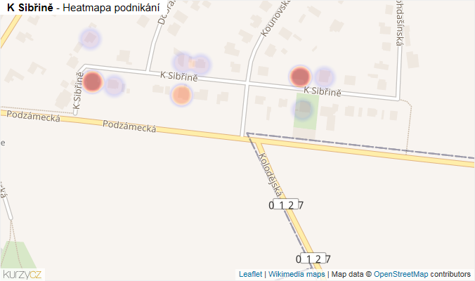 Mapa K Sibřině - Firmy v ulici.