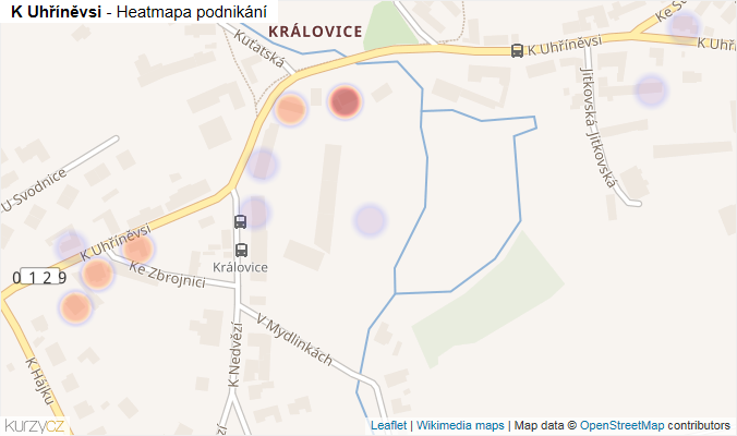 Mapa K Uhříněvsi - Firmy v ulici.