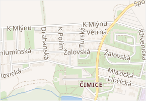 K větrolamu v obci Praha - mapa ulice