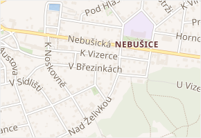 K Vizerce v obci Praha - mapa ulice