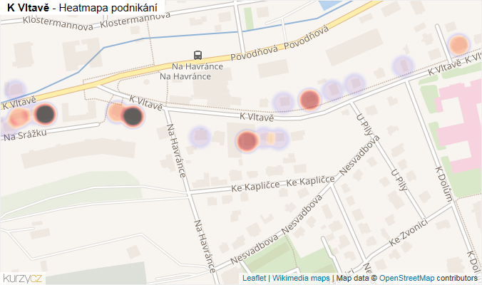 Mapa K Vltavě - Firmy v ulici.