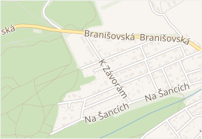 K Závorám v obci Praha - mapa ulice