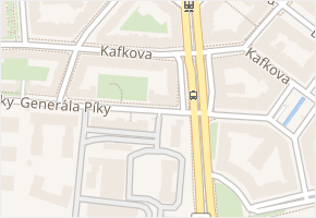 Kafkova v obci Praha - mapa ulice