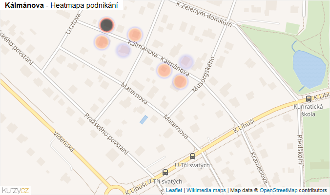Mapa Kálmánova - Firmy v ulici.