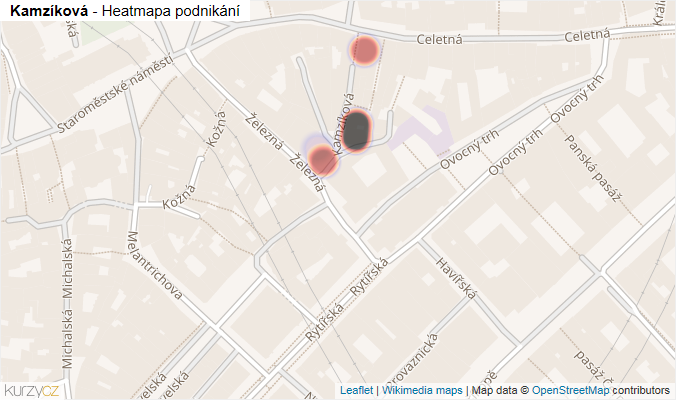 Mapa Kamzíková - Firmy v ulici.