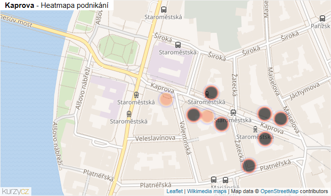 Mapa Kaprova - Firmy v ulici.