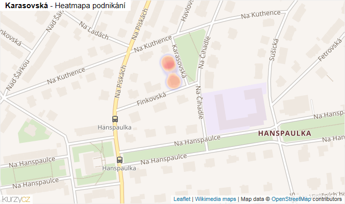 Mapa Karasovská - Firmy v ulici.