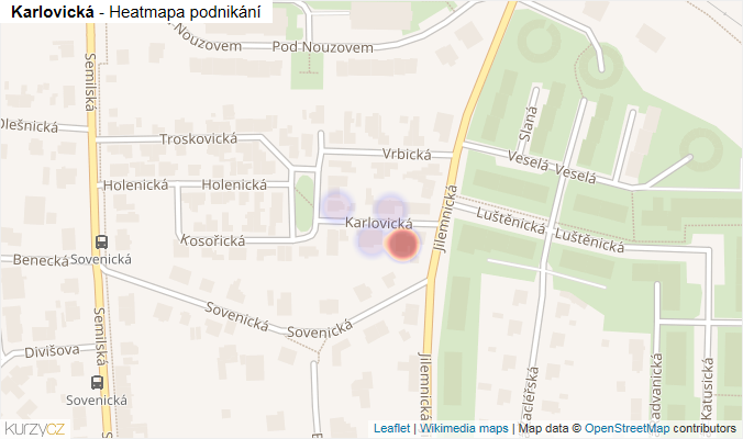 Mapa Karlovická - Firmy v ulici.