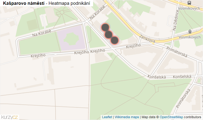 Mapa Kašparovo náměstí - Firmy v ulici.