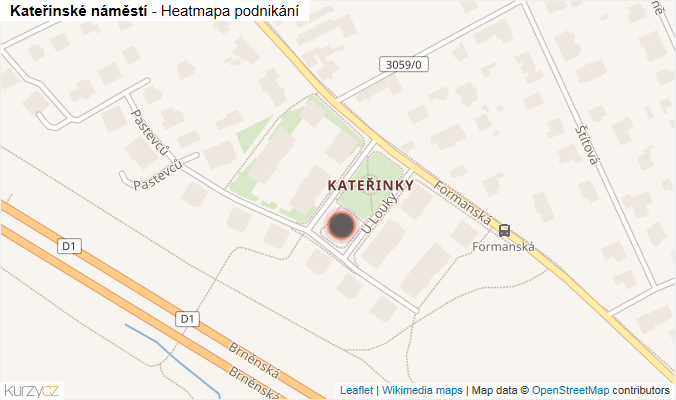 Mapa Kateřinské náměstí - Firmy v ulici.