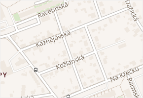 Kaznějovská v obci Praha - mapa ulice