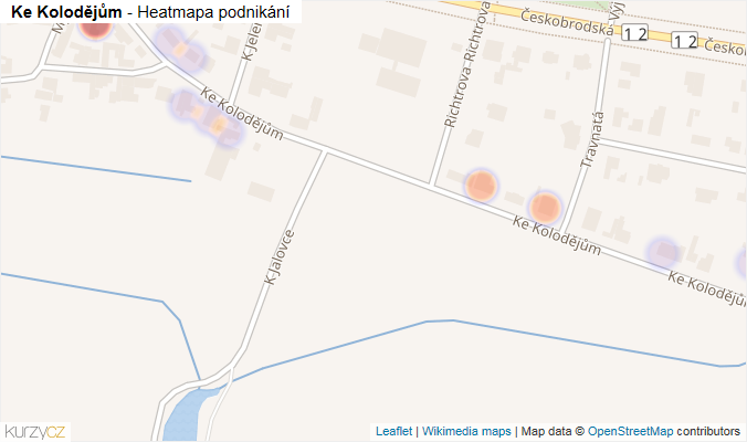 Mapa Ke Kolodějům - Firmy v ulici.