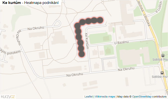 Mapa Ke kurtům - Firmy v ulici.