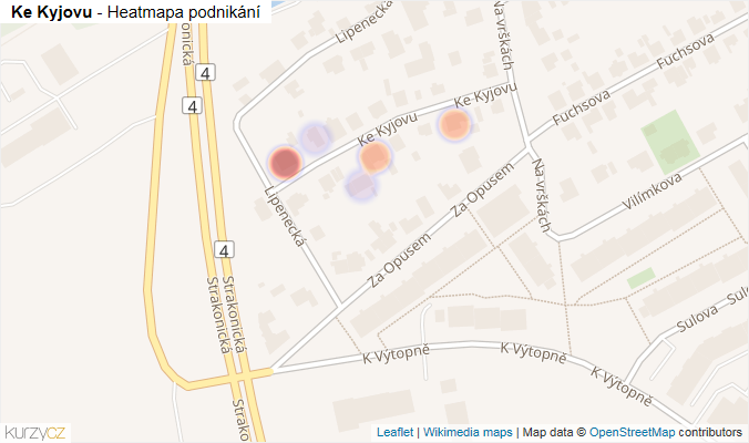 Mapa Ke Kyjovu - Firmy v ulici.