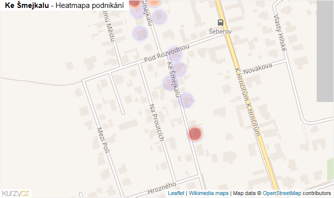 Mapa Ke Šmejkalu - Firmy v ulici.