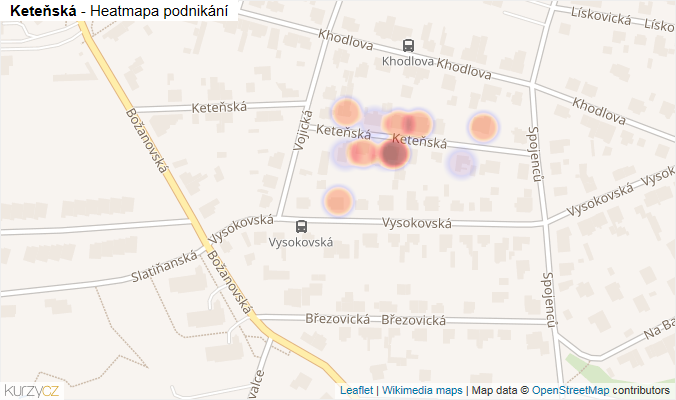 Mapa Keteňská - Firmy v ulici.