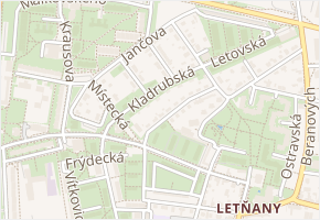 Kladrubská v obci Praha - mapa ulice