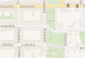 Kladská v obci Praha - mapa ulice