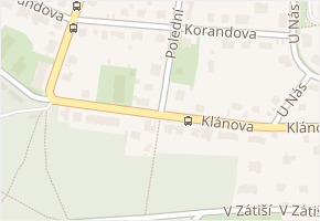 Klánova v obci Praha - mapa ulice
