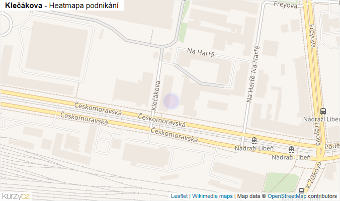 Mapa Klečákova - Firmy v ulici.
