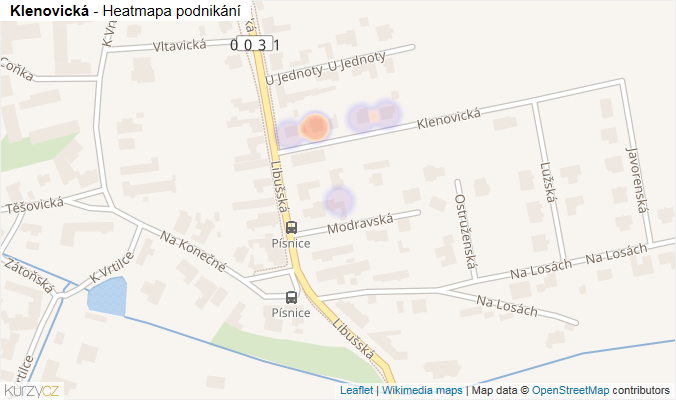 Mapa Klenovická - Firmy v ulici.