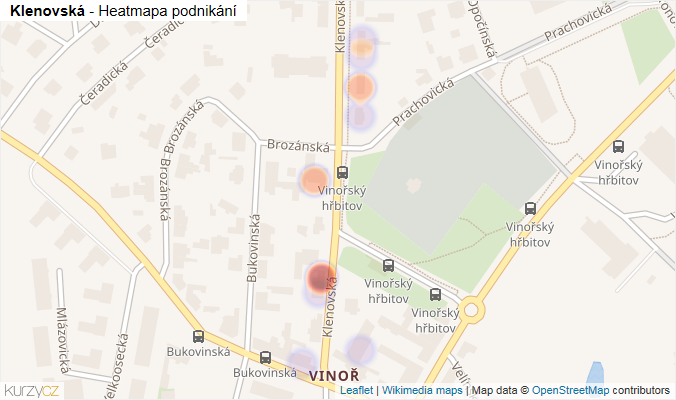 Mapa Klenovská - Firmy v ulici.