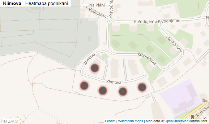 Mapa Klímova - Firmy v ulici.